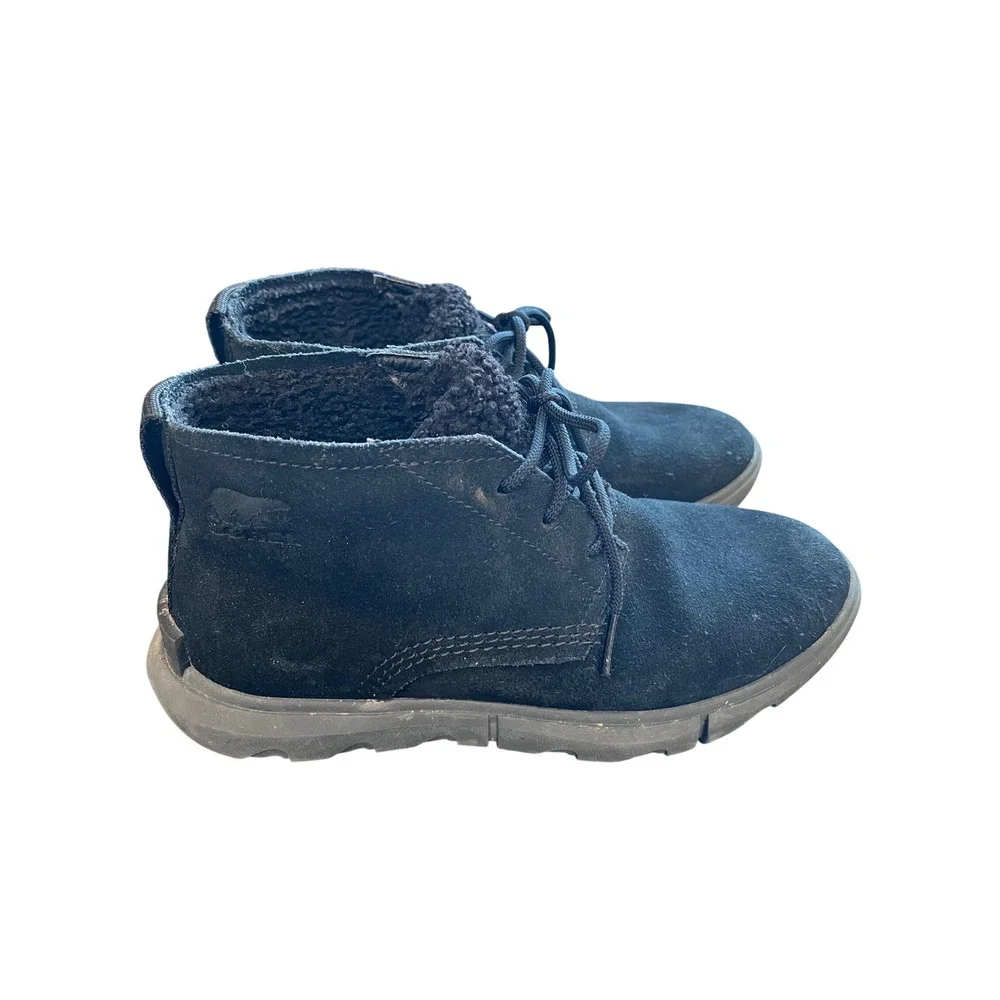 Sorel‎ Kinetic Breakthru Chukka Black Suede Waterproof Boots Womens 8